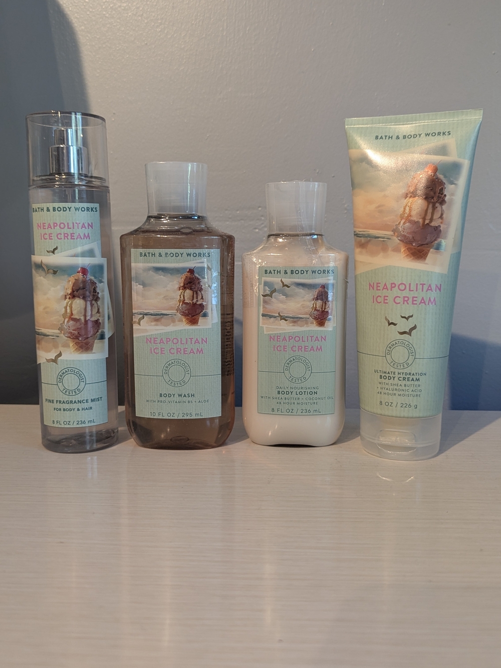 Bath & Body Works Neapolitan Ice Cream collection body wash, lotion, Cream, Mist